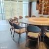 Modern and light luxury dining tables and chairs for Zhoushan Seafood Hotel, new solid wood chairs for resort hotel, and electric tables and chairs for club reception details Picture